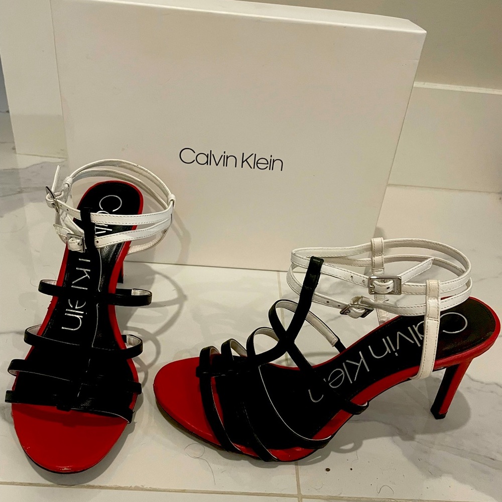 Women’s Calvin Klein strap he three tone beautiful stilettos